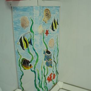 В салоне импровизированный аквариум