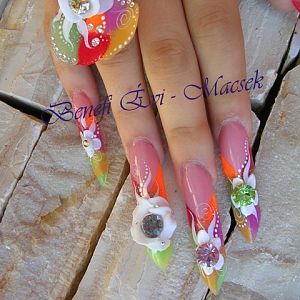 Rainbow and flowers with ring