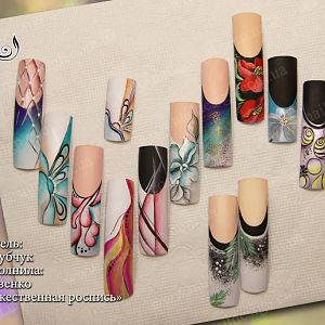 Дизайны ученицы с курса Художественная роспись, уровень Мастер. NailDesign