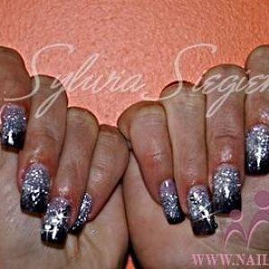 Black with silver glitter