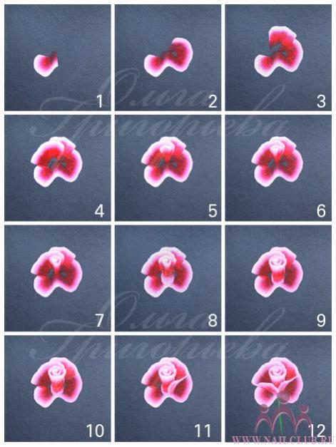 Роза бутон пошаговая1