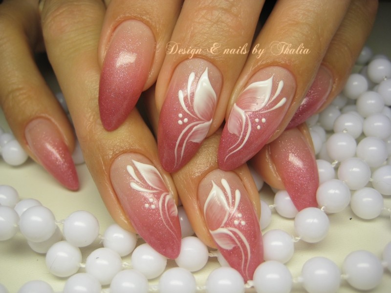 airbrush imitation & 3D gel flowers