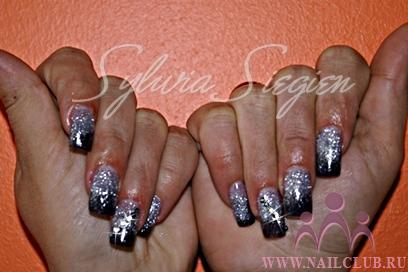 Black with silver glitter